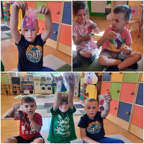 Woreczki sensoryczne - mieszanie barw