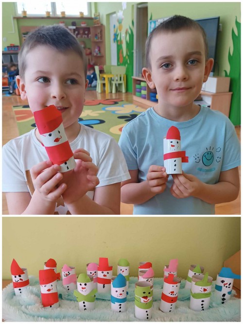 Praca plastyczna - bałwanki