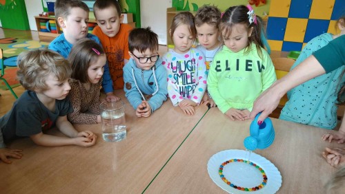 Doświadczenie- Tęcza na talerzu